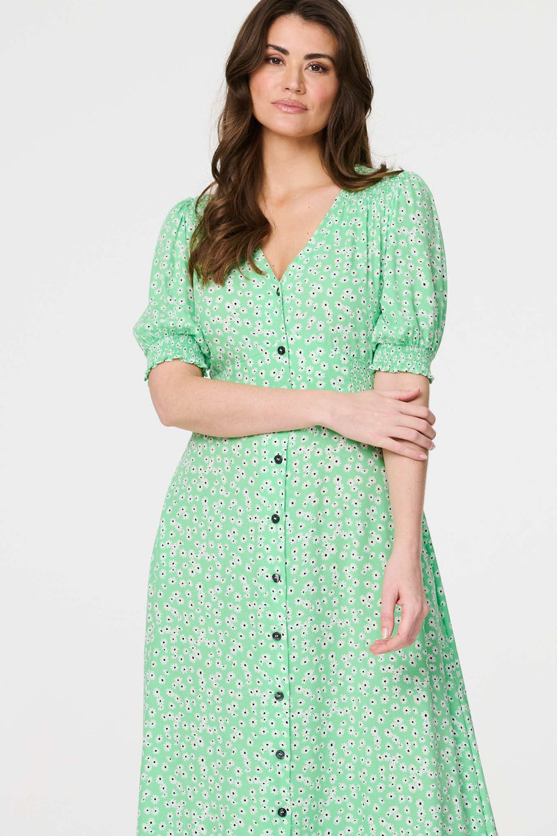 Ditsy Floral 1/2 Puff Sleeve Maxi Dress | Izabel London Ditsy Floral 1/2 Puff Sleeve Maxi Dress | Izabel London