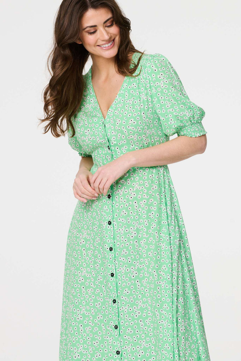 Ditsy Floral 1/2 Puff Sleeve Maxi Dress | Izabel London Ditsy Floral 1/2 Puff Sleeve Maxi Dress | Izabel London