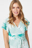 Green | Leaf Print Cap Sleeve Skater Dress