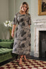 Black | Animal Print Midi Tea Dress : Model is 5'8