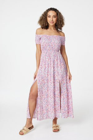 Pink | Ditsy Floral Smocked Maxi Dress