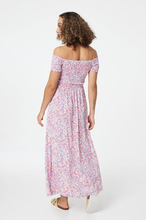 Pink | Ditsy Floral Smocked Maxi Dress