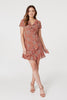 Orange | Printed Ruffle Front Wrap Dress
