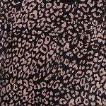 Black | Animal Print Pleated Wrap Midi Dress
