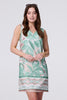 Green | Floral V-Neck Knee Length Shift Dress