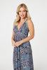 Black | Leaf Print Sleeveless Sun Dress