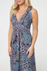 Black | Leaf Print Sleeveless Sun Dress