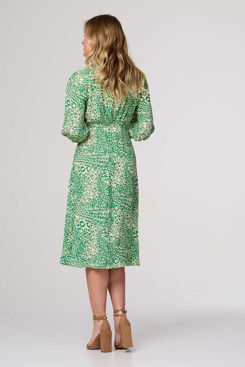 Animal Print Slim Fit Midi Dress | Izabel London Animal Print Slim Fit Midi Dress | Izabel London