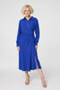 Blue | Twist Front Midi Shirt Dress