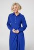 Blue | Twist Front Midi Shirt Dress