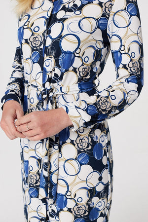 Navy | Polka Dot Tie Waist Shirt Dress
