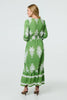 Green | Ikat Print Long Sleeve Maxi Smock Dress

