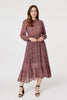 Pink | Ditsy Floral Frill Midi Tea Dress