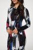 Pink | Brushstroke Print Bodycon Dress