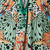 Green | Butterfly Print V-Neck Empire Maxi Dress

