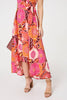 Pink | Floral Short Sleeve Tie Waist Midi Dress
