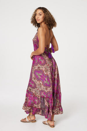 Pink paisley hot sale maxi dress