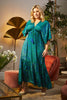 Blue | Floral Batwing Maxi Dress : Model is 5'8