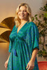 Blue | Floral Batwing Maxi Dress