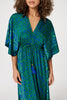 Blue | Floral Batwing Maxi Dress