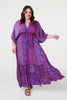 Pink | Floral Batwing Maxi Dress : Model is 5'8