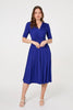 Blue | Ruched Waist Jersey Wrap Dress
