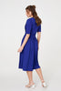 Blue | Ruched Waist Jersey Wrap Dress
