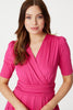 Pink | Ruched Waist Jersey Wrap Dress