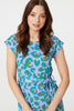 Purple | Animal Print Cap Sleeve Jersey Dress