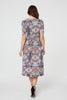 Blue | Mosaic Print Ruched Midi Dress