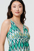 Green | Abstract Print Sleeveless V-Neck Maxi Dress
