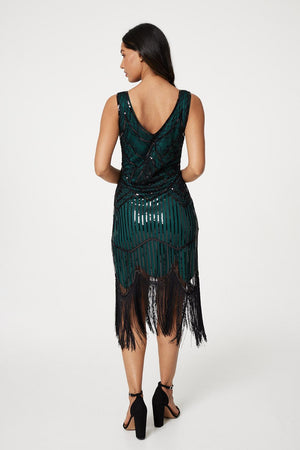 Black | Sequin Sleeveless Flapper Dress