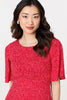 Red | Polka Dot Print 1/2 Sleeve Midi Dress
