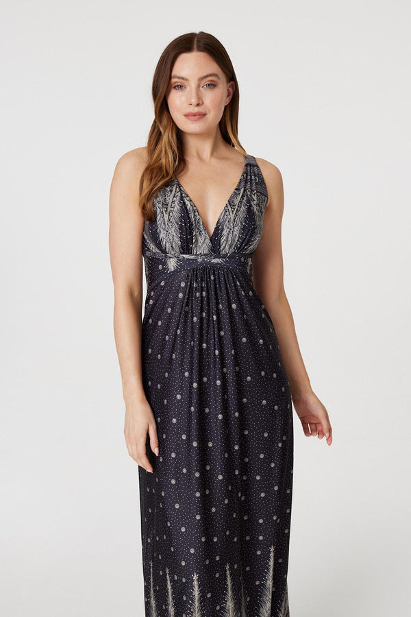 Black | Polka Dot Empire Maxi Dress