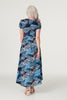 Blue | Leaf Print High Low Maxi Dress