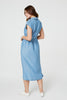 Blue | Denim Side Split Midi Shirt Dress