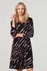 Purple | Printed Twist Back Skater Dress : Model is 5'10