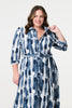 Blue | Printed Tailored Midi Shirt Dress