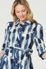 Blue | Printed Tailored Midi Shirt Dress