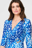 Blue | Animal Print 3/4 Sleeve Midi Wrap Dress