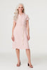 Pink | Striped Tie Waist Knee Length Dress