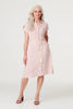 Pink | Striped Tie Waist Knee Length Dress