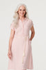 Pink | Striped Tie Waist Knee Length Dress