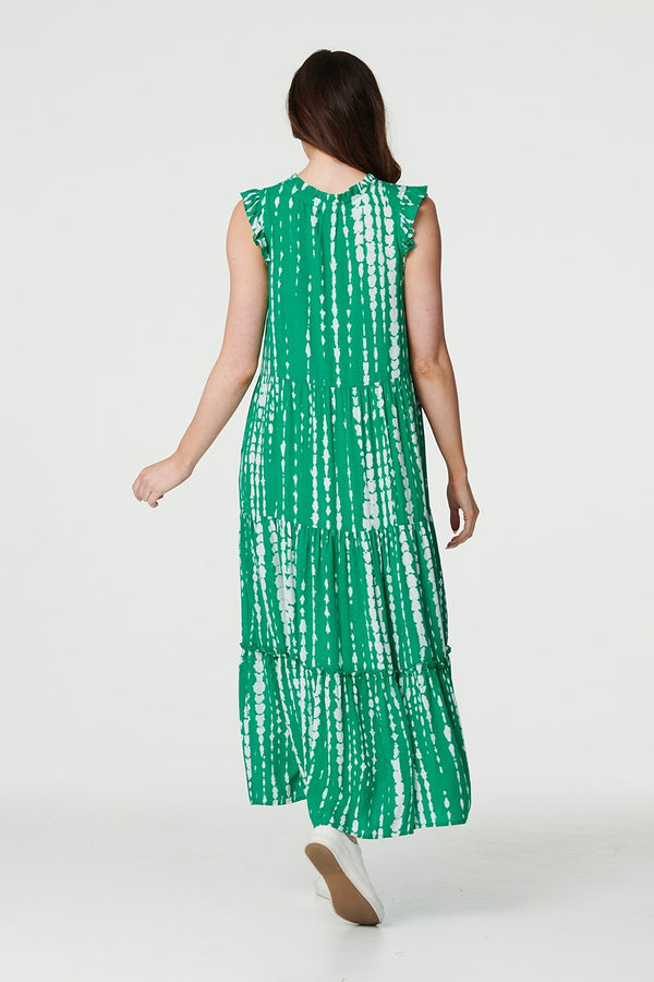 Green | Tie Dye Sleeveless Maxi Dress