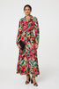 Red | Printed Button Front Shirt Dress
