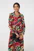 Red | Printed Button Front Shirt Dress
