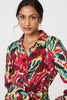 Red | Printed Button Front Shirt Dress
