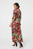Red | Printed Button Front Shirt Dress
