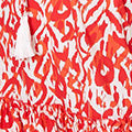 Orange | Printed Sleeveless Short Shirt Dress
