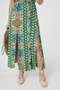 Green | Printed Bardot Smocked Maxi Dress